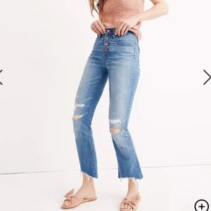 Madewell Cali Demi Bootcut Cropped Distressed Jean